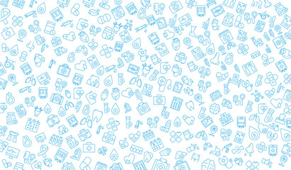 seamless pattern health care, medical element on black background