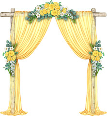 watercolor hand drawn wedding arch