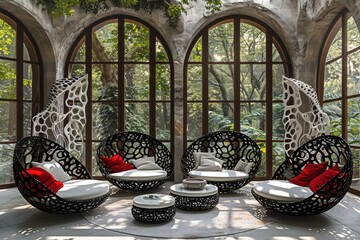 Living room design: a creative and innovative model blending modern aesthetics with functionality, redefining the heart of the home with stylish and practical elements.