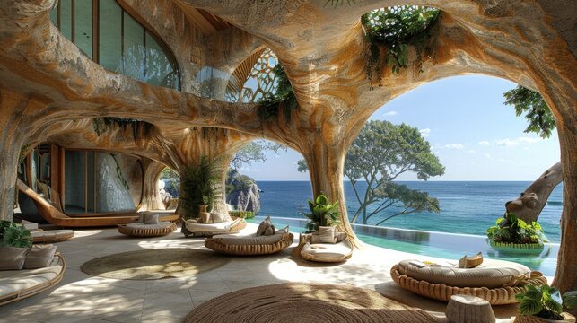 Living room design: a creative and innovative model blending modern aesthetics with functionality, redefining the heart of the home with stylish and practical elements. - Powered by Adobe