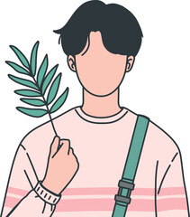 Cute boy with jacket illustration