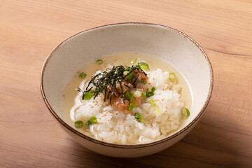 サーモンなめろう　茶漬け