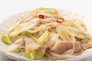 ねぎ塩豚バラ炒め