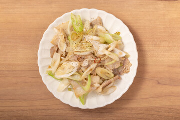 ねぎ塩豚バラ炒め