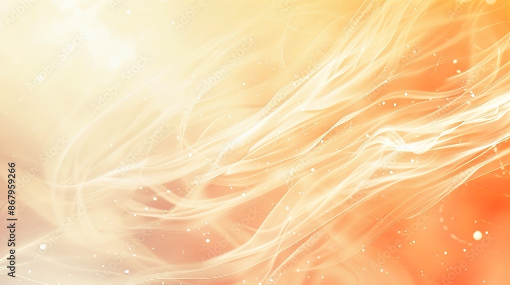 Aufkleber serene orange gradient background with white transition and copyspace