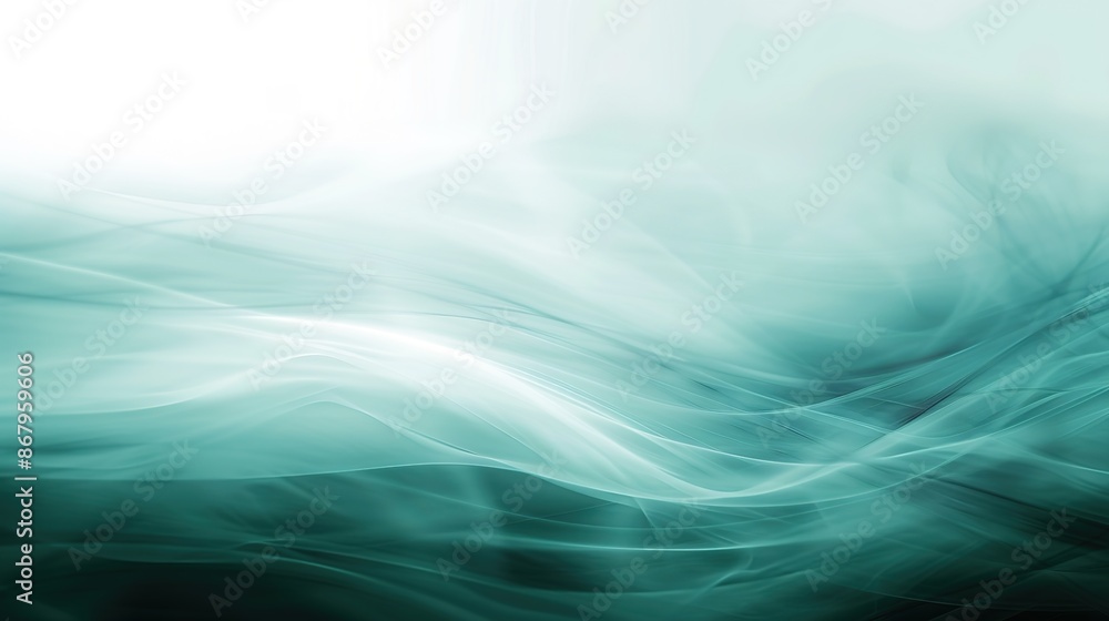 Poster tranquil teal gradient background with open space for text or design elements