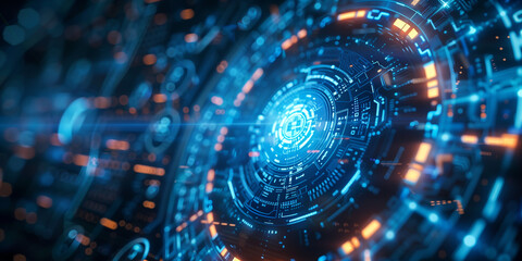 Technology background for technology processes, neural networks, AI, data transfer, encryption, digital archives, audio and visual presentations, science, education, medical imaging, virtual reality