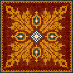 Mosaic tiles vector background, seamless  pattern