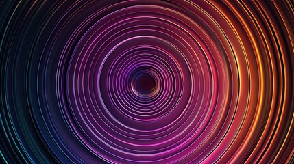 Serene Pastel Concentric Circles on Dark Canvas - Abstract Digital Artwork Concept
