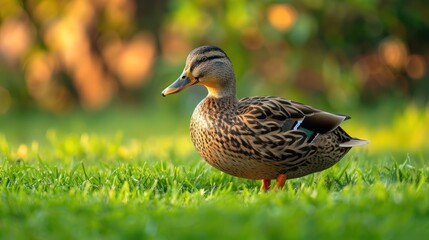 Obraz premium Mallard Duck in the Grass