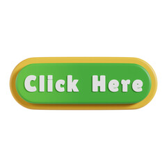 Click here button 3d icon. click here square 3d push button
