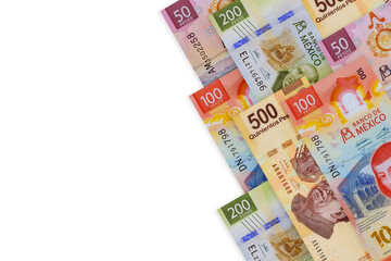 Pesos are issued by National Bank of Mexico in variety of denominations banknotes