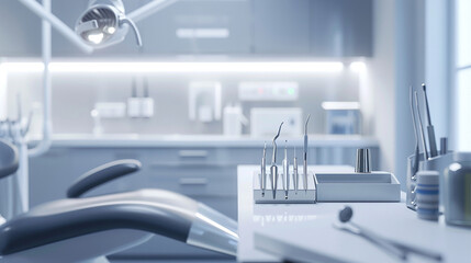 Bright and modern dental office with clean, white equipment and a serene atmosphere.