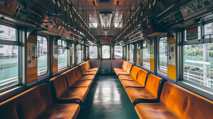 Fototapeta premium inside a subway car somewhere in Europe