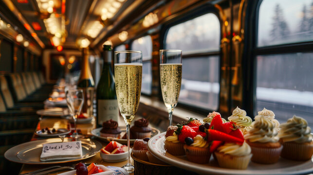 Luxory train restaurant dinning car