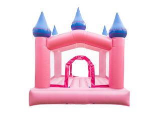 pink castle bounce house, Princess bouncy house, Girl Birthday Party Jumper, isolated