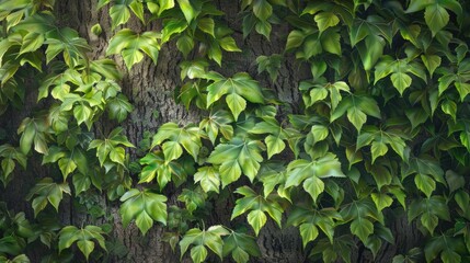 Tree with green leaves backdrop
