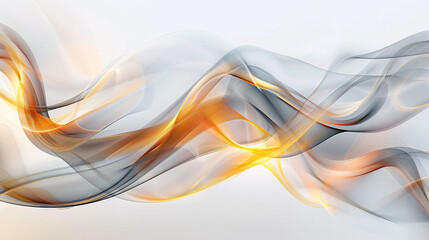 Fototapeta premium Abstract background with flowing waves of gray, orange, and yellow colors