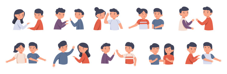 People Talking Illustration Set