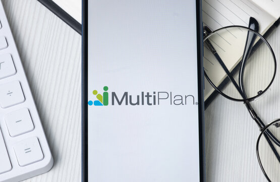 New York, USA - 21 June 2024: MultiPlan Logo on Phone Screen, Company Icon