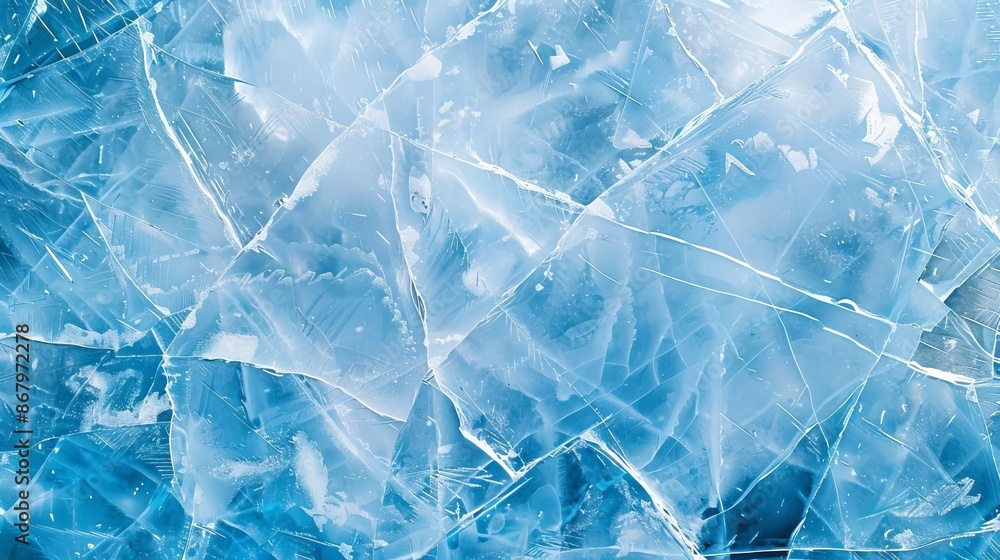 Poster abstract frosted ice texture with blue color scheme