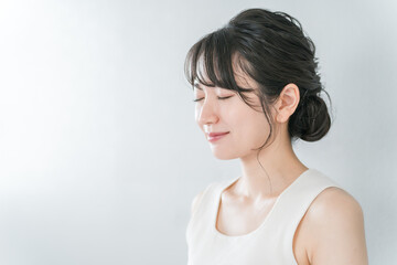 Fototapeta premium 美容・エステ・美肌・スキンケア・美白のイメージのアジア人女性 