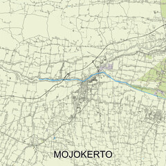 Fototapeta premium Mojokerto, Indonesia map poster art
