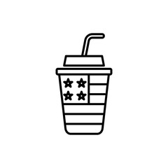 Icon America Drink. related to America symbol,simple design icon logo illustration,suitable for use in web design and mobile applications, logo illustration. Symbol, pixel graphic.