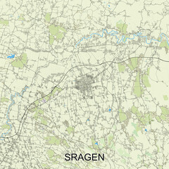 Sragen, Indonesia map poster art