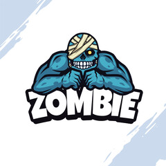 Blue Zombie Mascot Logo