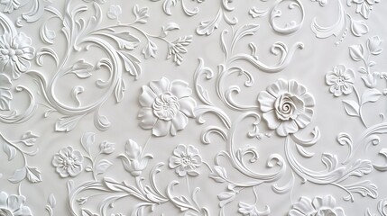 Embossed paper texture with an intricate floral pattern