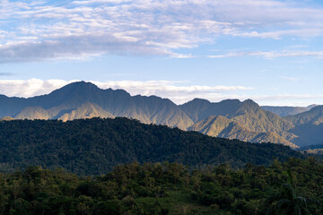 mountains in the morning