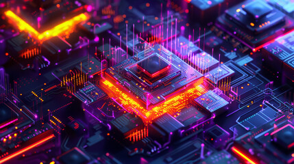 Fototapeta premium cybersecurity background with a digital fortress surrounded by firewalls and encryption codes