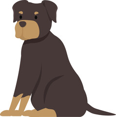 Fototapeta premium Illustration of a rottweiler dog sitting and looking forward