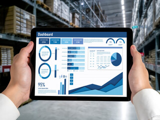 Business data dashboard provide business intelligence analytic for marketing strategy planning...
