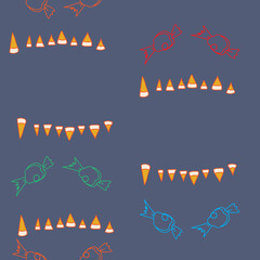  Candy Corn and Taffy make a Scary Face Seamless Repeat Pattern