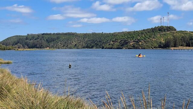 Landscape of the Cahuil lagoon and its kayak rides