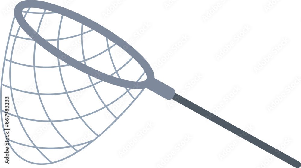 Aufkleber fishing net with a handle is catching something