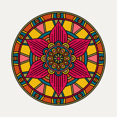 Background pattern with ethnic floral ornament