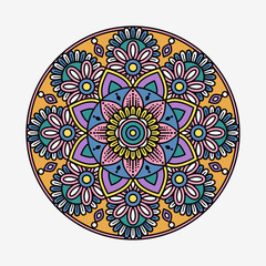 Background pattern with ethnic floral ornament