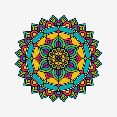 Background pattern with ethnic floral ornament