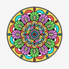 Background pattern with ethnic floral ornament