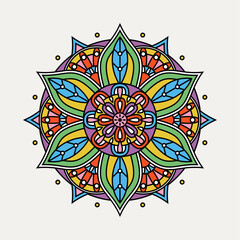 Background pattern with ethnic floral ornament