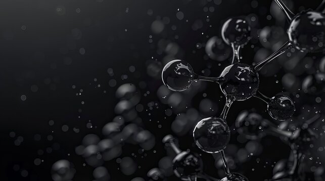 Abstract black molecule structure background for science and medical research