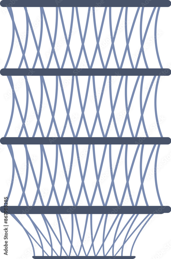 Poster geometric facade of a modern building with repeating criss cross pattern, concept of modern architec