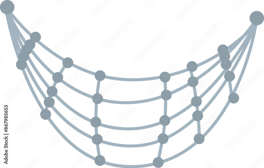 Poster abstract illustration of a network grid connecting dots forming a curved shape, symbolizing connecti