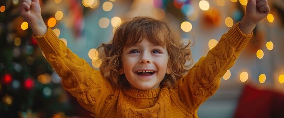 Beautiful Child Fun And Happy For New Year Party At Home