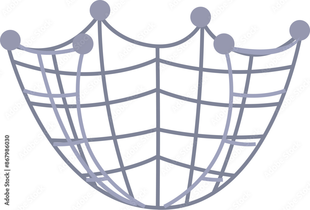 Poster metal climbing frame with grid for practicing climbing skills on a playground