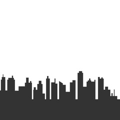 Naklejka premium Silhouette Of City Building