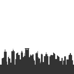 Naklejka premium Silhouette Of City Building